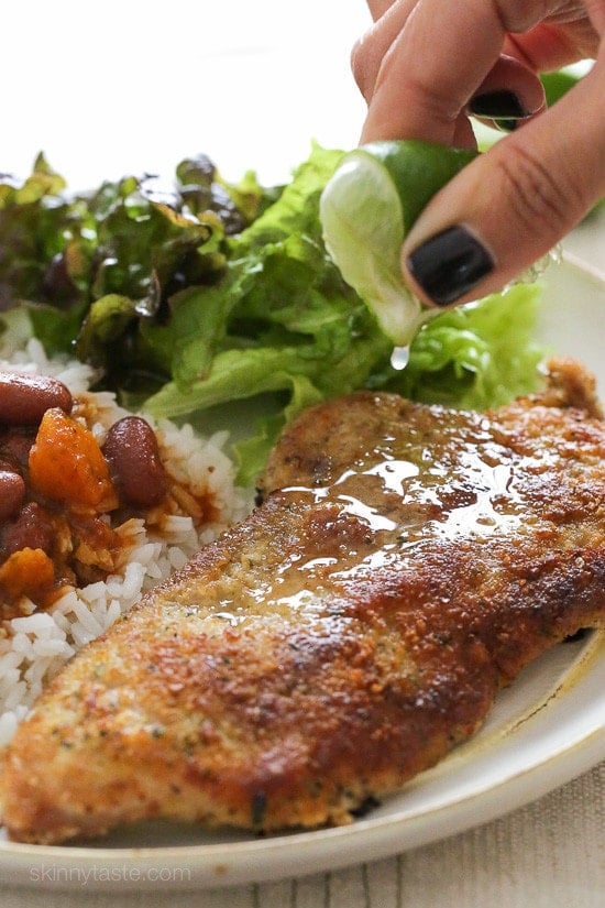 Pork sirloin cutlets are a lean cut, and taste wonderful breaded and lightly pan fried. My family loves when I make them, and often request that I make them for dinner. A little different than chicken cutlets, these have more of a Latin flair, which we serve with fresh lime juice on top – yum!