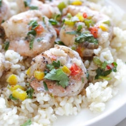 Jamaican Coconut Shrimp Stew – A quick, light and spicy shrimp dish simmered in coconut milk, inspired by my trip to Ochos Rios, Jamaica.