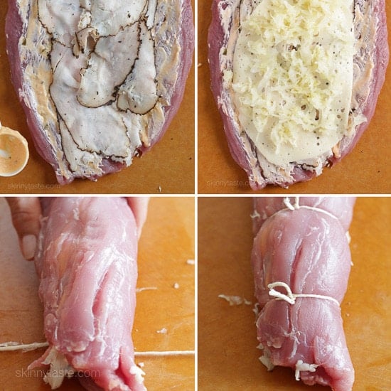 This Reuben Stuffed Pork Tenderloin is stuffed with all the elements of a classic Reuben sandwich – pastrami, sauerkraut, Thousand Island dressing and Swiss cheese!