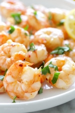 One of the quickest and easiest ways to prepare shrimp is to roast them in the oven and simply drizzle with some olive oil, garlic and fresh lemon juice.