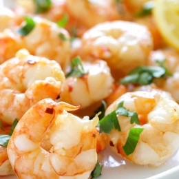 One of the quickest and easiest ways to prepare shrimp is to roast them in the oven and simply drizzle with some olive oil, garlic and fresh lemon juice.