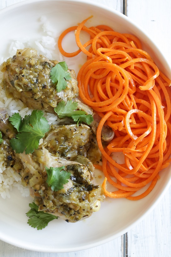Easy Braised Chicken Drumsticks in Tomatillo Sauce – An easy Mexican-inspired chicken dish made with just a few ingredients!