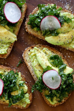 Avocado toast with lemon and kale is an easy, healthy lunch that takes about 5 minutes to make!