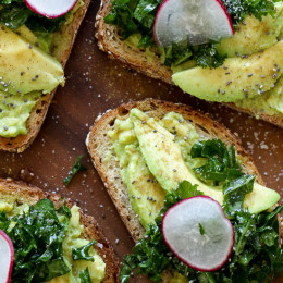 Avocado toast with lemon and kale is an easy, healthy lunch that takes about 5 minutes to make!