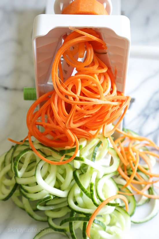Spiralized Carrots and Cucumber