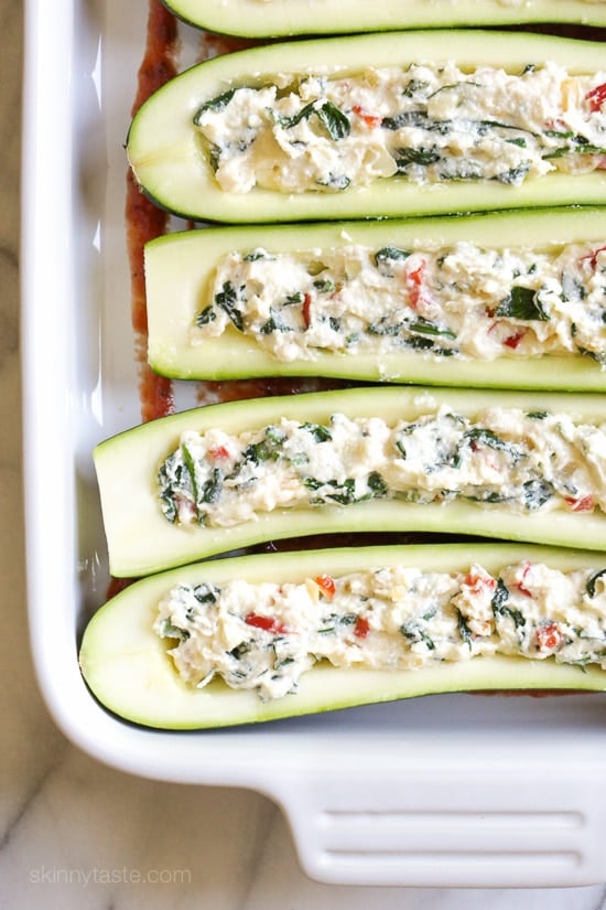 Veggie Lasagna Zucchini Boats-6