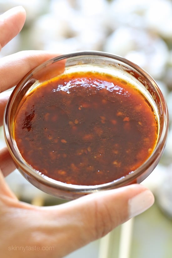 Sweet and spicy Korean-inspired Gochujang-Honey Glazed Shrimp Skewers are perfect for weeknight cooking because they take less than 10 minutes to cook.