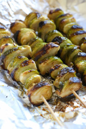 When you think of grilled vegetables, corn, eggplant, peppers and zucchini usually come to mind. But did you know you can make brussels sprouts on the grill too? They come out charred on the edges and make the perfect side to grilled steaks, pork or chicken.