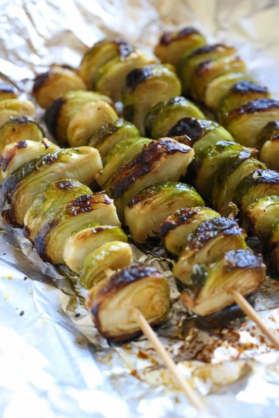 When you think of grilled vegetables, corn, eggplant, peppers and zucchini usually come to mind. But did you know you can make brussels sprouts on the grill too? They come out charred on the edges and make the perfect side to grilled steaks, pork or chicken.