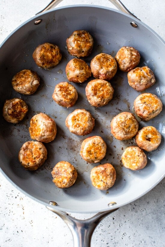 pan friend meatballs
