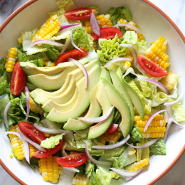 Summer Corn, Tomato and Avocado Salad are delicious topped with a Buttermilk-Dijon Dressing, goes great with anything you're grilling!