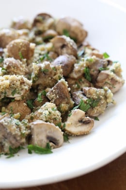 All the deliciousness of stuffed mushrooms without all the work! An easy side dish you can serve any night of the week!