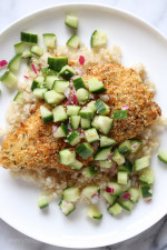 These Japanese inspired breaded chicken cutlets are like an Asian version of Italian Chicken Milanese. The Japanese Togarashi spice blend is combined with panko for a spicy, crisp coating.