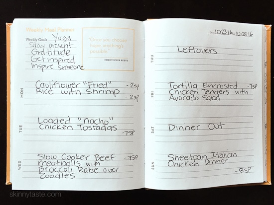 Skinnytaste Dinner Plan (Week 47)