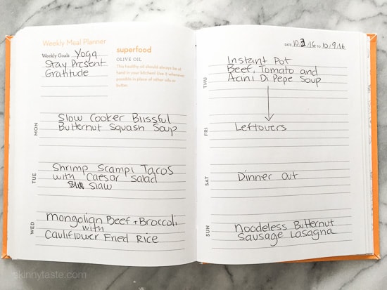 Skinnytaste Dinner Plan (Week 44)