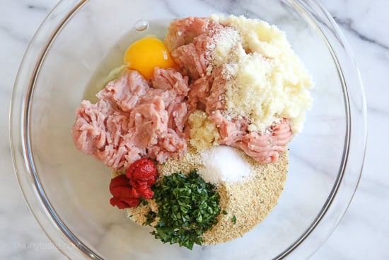 This Giant Turkey Meatball isn't your regular meatball, is HUGE, baked in the oven similar to how you would make a meatloaf, then topped with marinara and melted cheese – I'm OBSESSED!