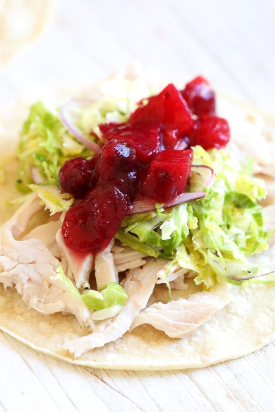 Leftover Thanksgiving turkey is transformed into quick and easy tacos! Just a few ingredients and less than 15 minutes, this is great for a quick lunch or dinner.