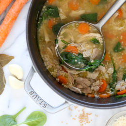 Chicken Soup with Acini di Pepe and Spinach