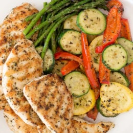 This Garlic and Herb Grilled Chicken and Veggie recipe checks off all the boxes – quick, easy, delicious and low-carb!