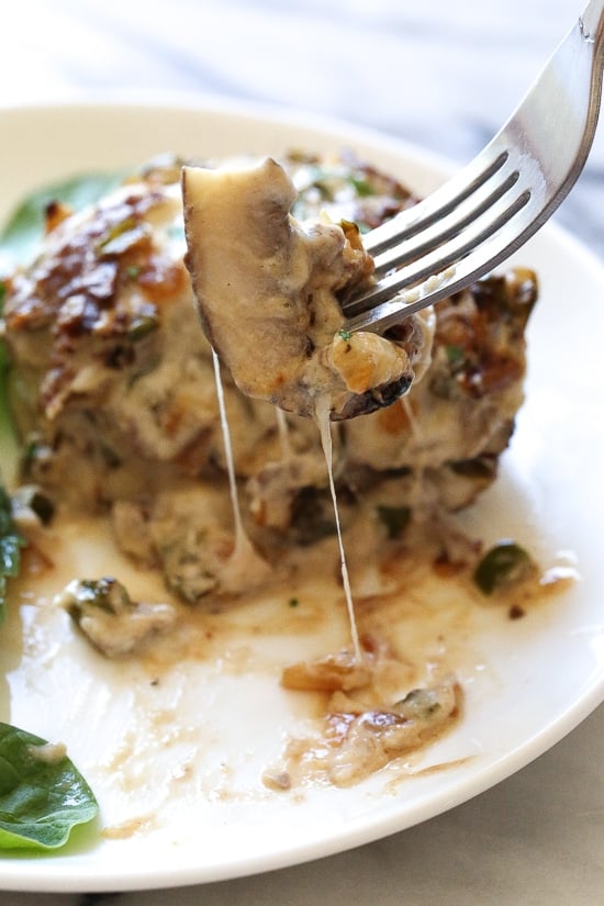 It doesn't get much better than a low-carb, Philly Cheesesteak Stuffed in a Portobello Mushroom! Steak and mushrooms work so well together, so why not make stuff them with this cheesy deliciousness!