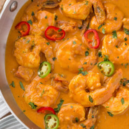 Indian Shrimp Curry in Pan