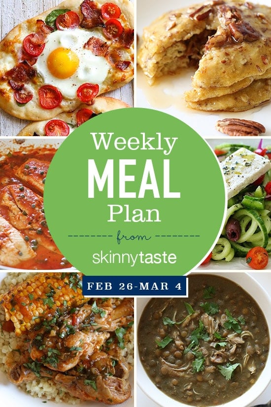 A free 7-day flexible meal plan including breakfast, lunch and dinner and a shopping list. All recipes include calories and Weight Watchers Freestyle Smart Points.