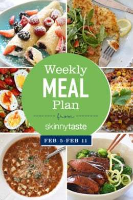 A free 7-day flexible meal plan including breakfast, lunch and dinner and a shopping list. All recipes include calories and Weight Watchers Freestyle Smart Points.
