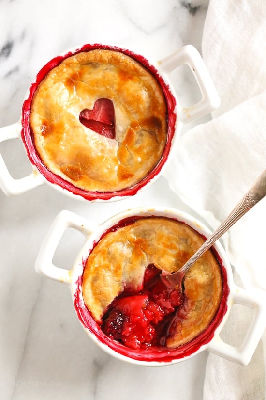 These individual Mixed Berry Pies are perfect for portion control. Easy to make, filled with mixed berries and topped with refrigerated pie crust.