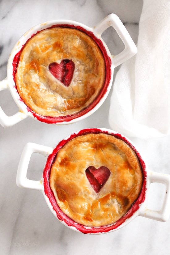 These individual Mixed Berry Pies are perfect for portion control. Easy to make, filled with mixed berries and topped with refrigerated pie crust.