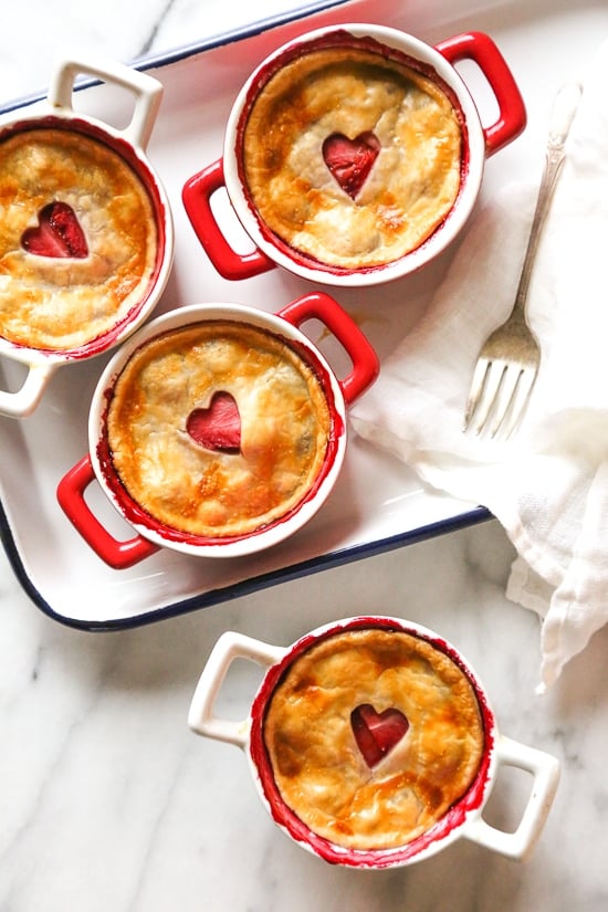 These individual Mixed Berry Pies are perfect for portion control. Easy to make, filled with mixed berries and topped with refrigerated pie crust.
