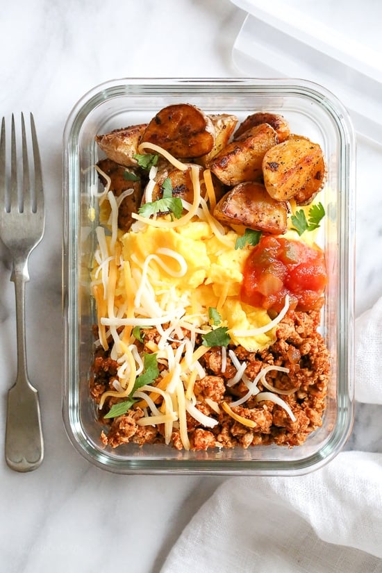 Breakfast lovers, jazz up your mornings with this Meal Prep Breakfast Taco Scramble, perfect to make ahead for breakfast for the week!