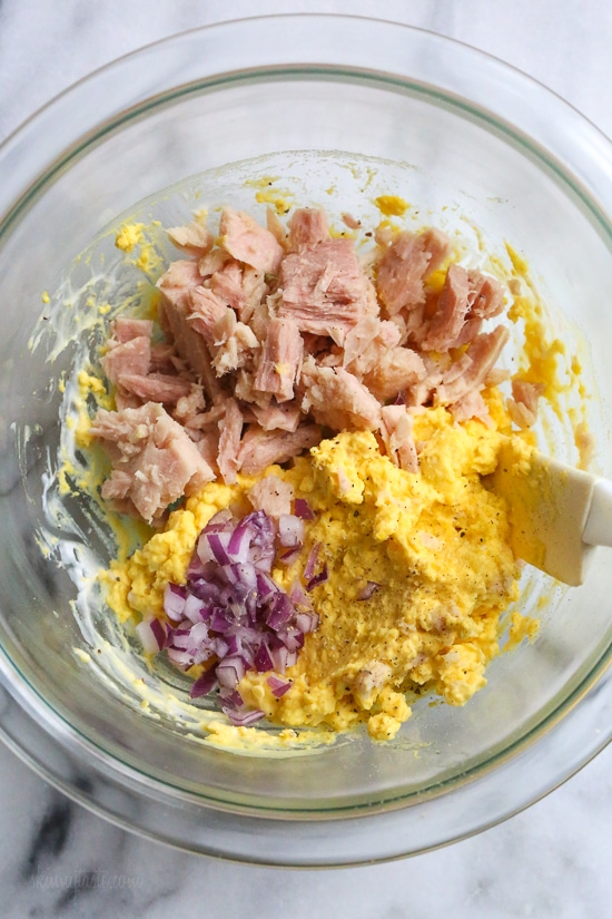 These Tuna Stuffed Deviled Eggs are perfect to pack for lunch or serve as an appetizer!