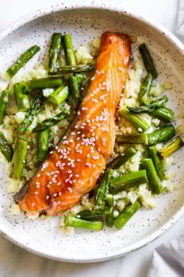 Honey-Teriyaki Salmon with Cauliflower Rice