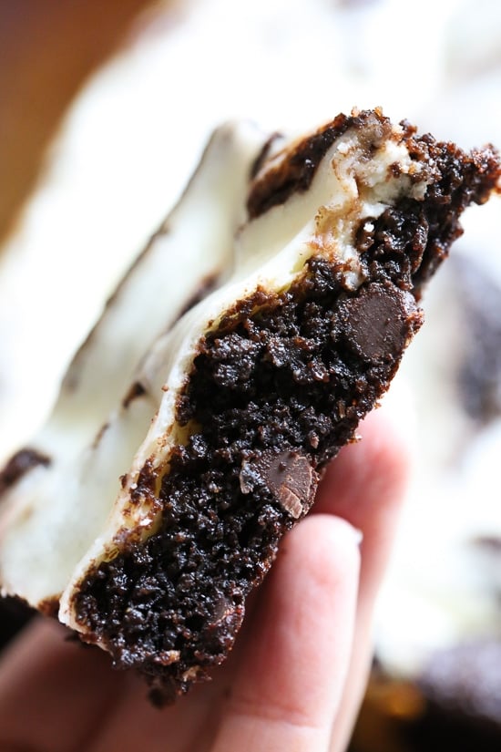 These homemade, cheesecake brownies are SO good and they are gluten-free and flourless by using almond meal in place of wheat flour, then swirled with a cheesecake topping!