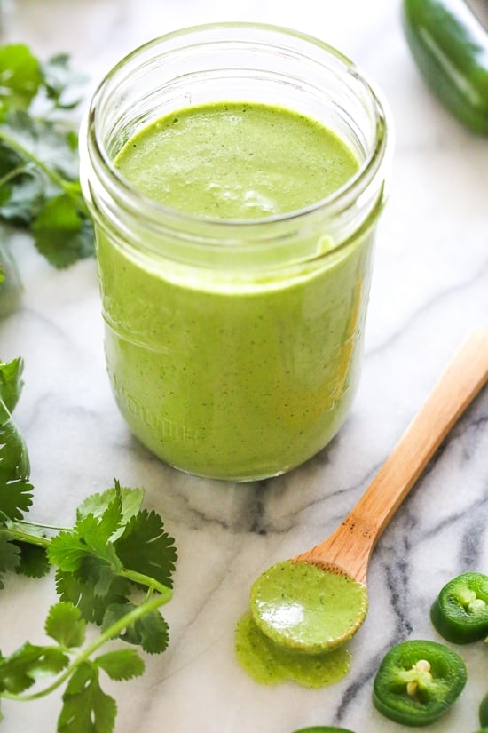 Peruvian green sauce also known as Aji Verde is a spicy bright green condiment typically found in any Peruvian restaurant. 