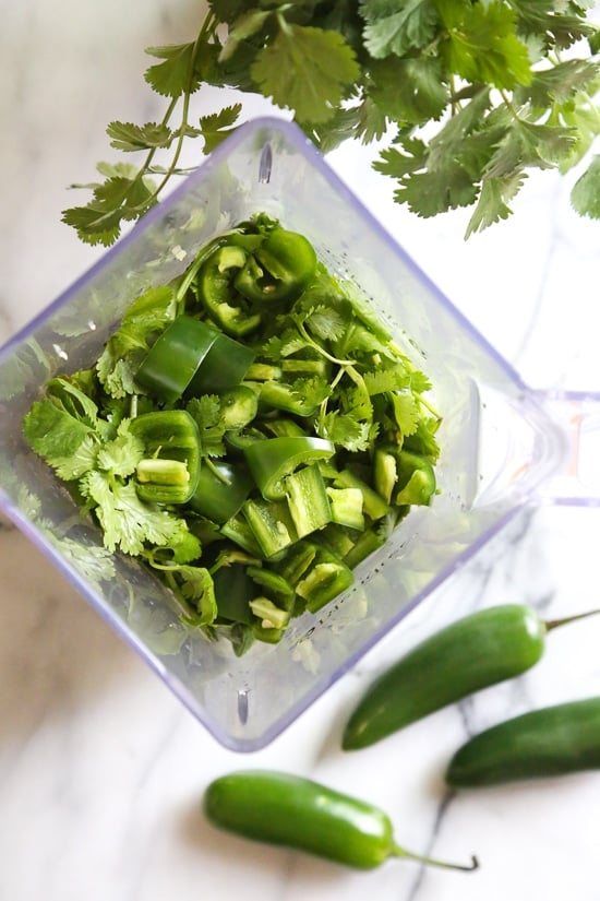 Peruvian green sauce also known as Aji Verde is a spicy bright green condiment typically found in any Peruvian restaurant.