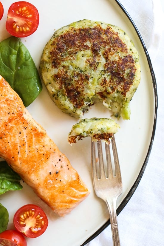 These easy, copycat Ikea vegetable potato and broccoli cakes called Grönsakskaka make a delicious side dish for breakfast or dinner!