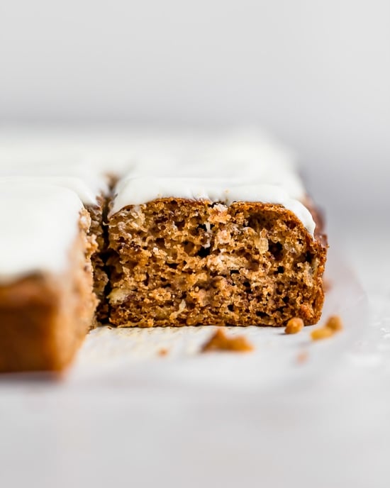 Fruity, moist and delicious, this banana and zucchini cake is loaded crushed pineapple and lightly sweetened with honey.