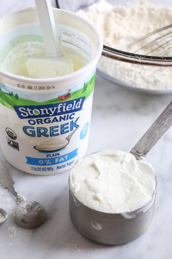 This easy Grilled Pizza is made from scratch with my easy yeast-free Greek yogurt dough, topped with sauce, mozzarella cheese and your choice of toppings. A great summer outdoor meal that whole family can enjoy!