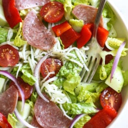 Italian Chopped Salad is my favorite quick lunch I love to whip up with ingredients I usually have on hand in my refrigerator! So simple, and can easily be modified to suit your taste.