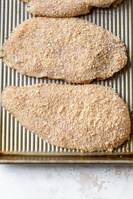 Breaded baked chicken breast cutlets