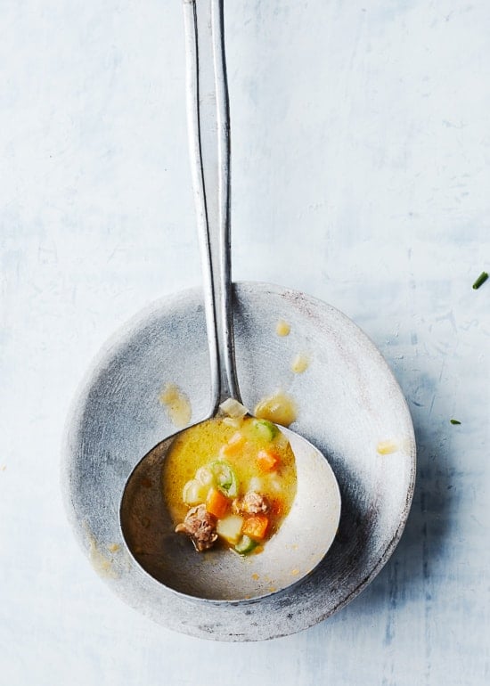 Cheeseburger Soup is a rich and cheesy bowl of comfort food made on the lighter side. It's quick and easy, loaded with turkey and potatoes in every bite!