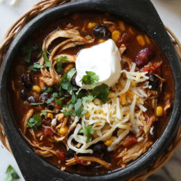 Chicken Taco Chili, made with chicken, beans, corn and tomatoes seasoned with taco seasoning is one of my most popular slow cooker recipes, which I just remade for Instant Pot after several requests! This recipe couldn’t be easier, made with ingredients you probably already have in your pantry.