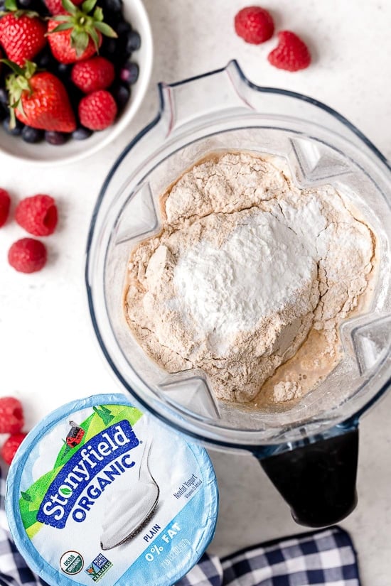 Whip up these protein-packed Yogurt Waffles for breakfast and freeze the rest for easy meal prep!