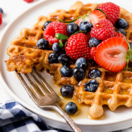 Whip up these protein-packed Yogurt Waffles for breakfast and freeze the rest for easy meal prep!