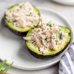 This light and easy chicken salad recipe made with leftover rotisserie chicken breast meat and my homemade ranch dressing. Great for lunch and meal prep!