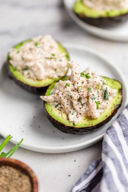 This light and easy chicken salad recipe made with leftover rotisserie chicken breast meat and my homemade ranch dressing. Great for lunch and meal prep!