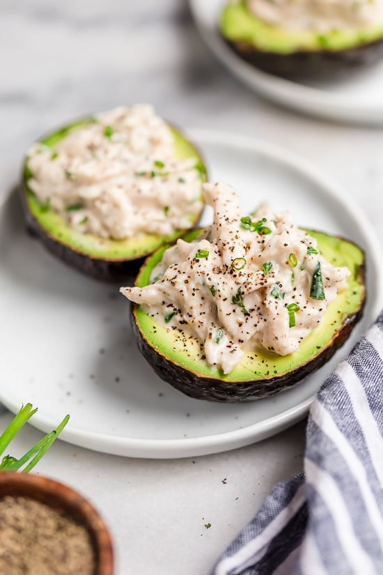 This light and easy chicken salad recipe made with leftover rotisserie chicken breast meat and my homemade ranch dressing. Great for lunch and meal prep!