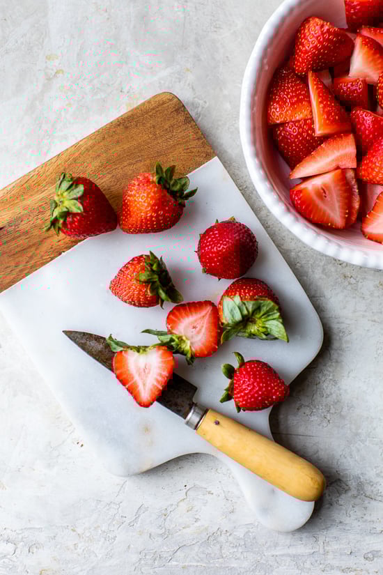 strawberries, sliced
