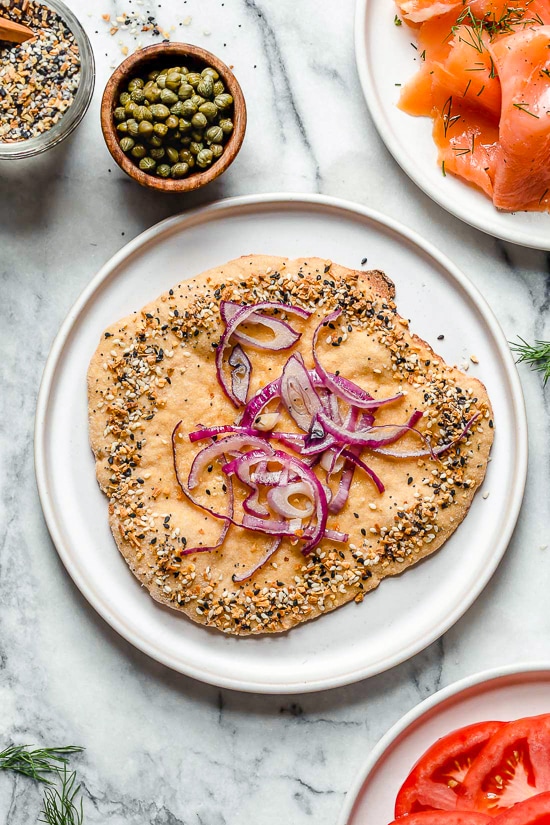 These breakfast pizzas, which are great for breakfast, lunch or breakfast-for-dinner combine two of my favorite foods – lox, pizza dough and everything bagel seasoning!